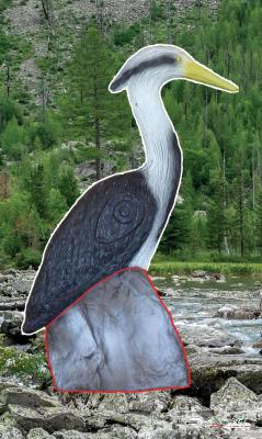 Scheibenauflage Leitold, 2D-Fischreiher