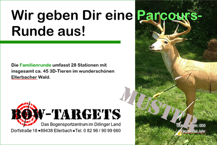 Der Gutschein für eine Parcours-Runde